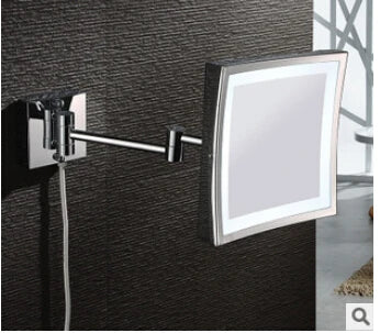 LED Brass Extendable Makeup Mirror