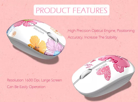 Niedliche rosafarbene kabellose 2,4G-Maus