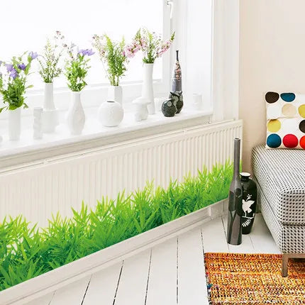 Waterproof Green Grass Wall Sticker - Removable DIY Home Decor