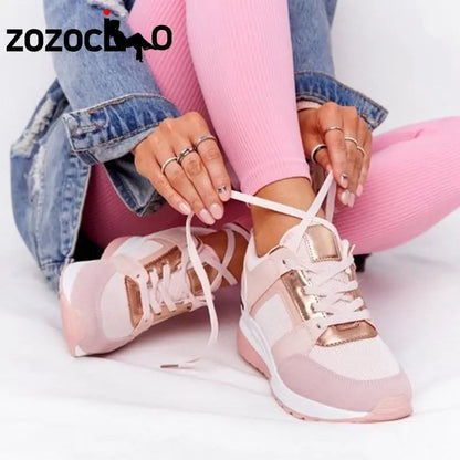 Women's Lace-Up Wedge Casual Sneakers
