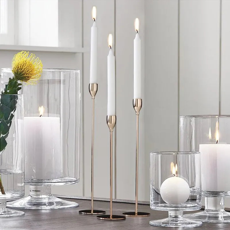 European Style Metal Candle Holders for Living Room Decor