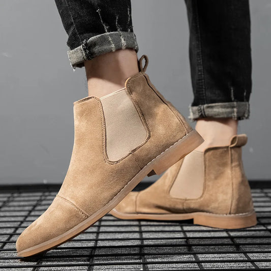 Men's Pointed-Toe Non Slip Suede Leather Boots