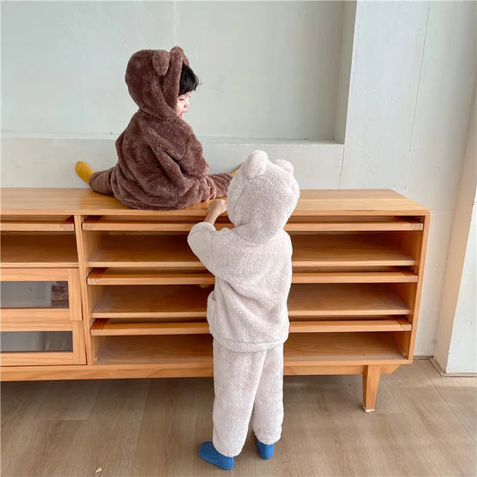 Warm Fleece Kids Hoodie & Pants Set