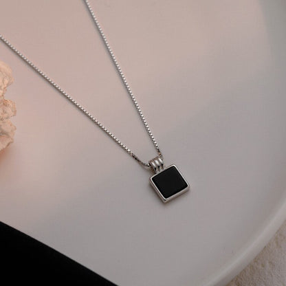 Trendy Silver Square Necklace