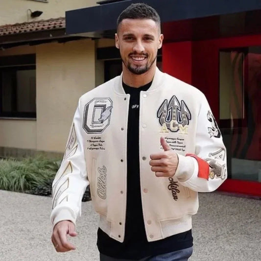 Veste universitaire hip-hop Y2K à strass pour homme