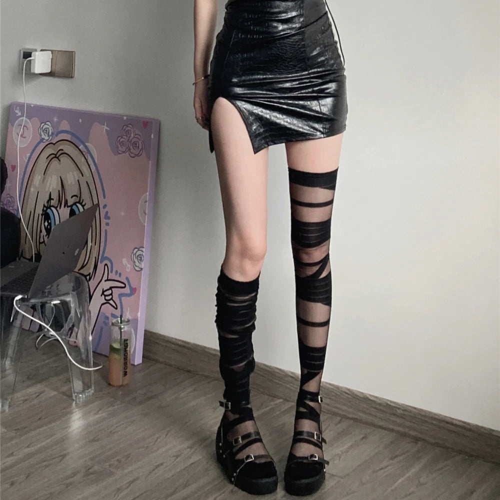 Ultra-Thin Crystal Silk Thigh-High Stockings - Lolita Style