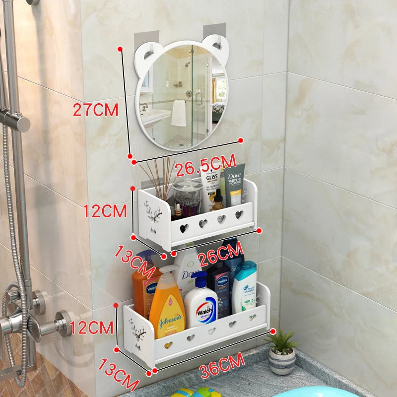 No-Drill Wall-Mounted Bathroom Mirror Set