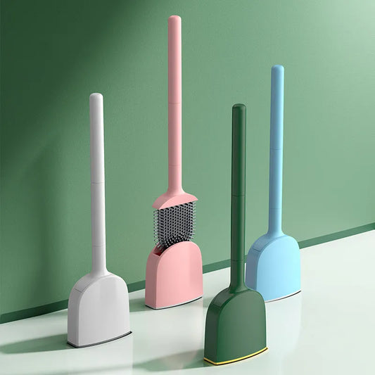 Silicone Toilet Brush with Wall-Mounted Holder