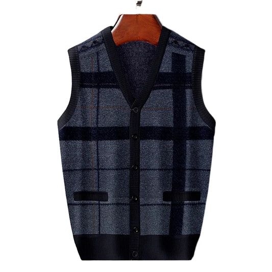 Débardeur tricoté pour hommes, pull chaud