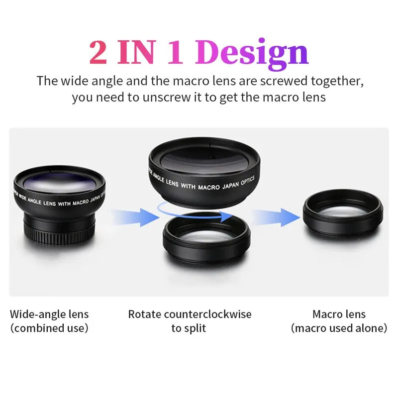 Universal Clip-on 0.45X Super Wide-Angle Macro Lens