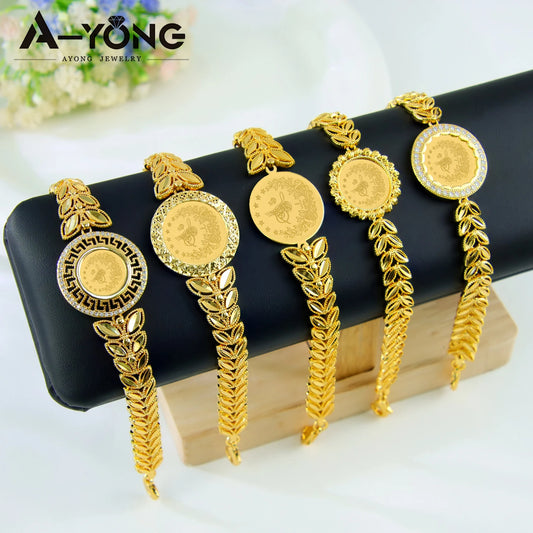 Bracelet plaqué or avec strass en cristal