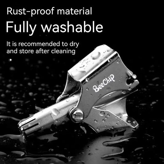 Men's Portable Electric Shaver – Washable Low-Noise Ear & Nose Hair Trimmer Rust-Free & Painless Cleaning