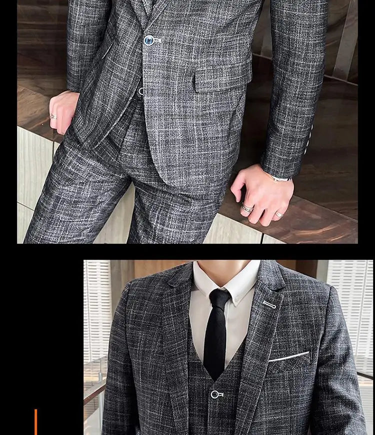 Costume de marié trois pièces haut de gamme 5XL