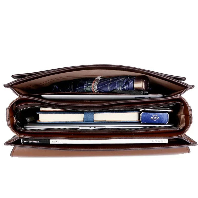 Men's PU Leather Laptop Handbag