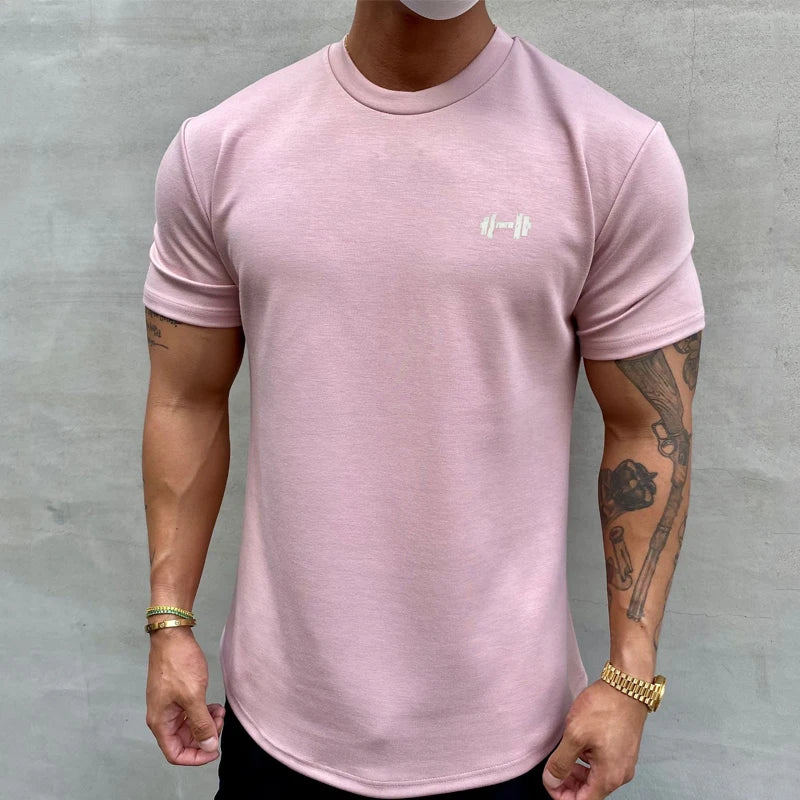 Men Bodybuilding Fitness Cotton short sleeve t-shirt