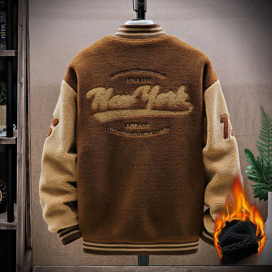 Blouson aviateur imprimé lettre chaude d'hiver