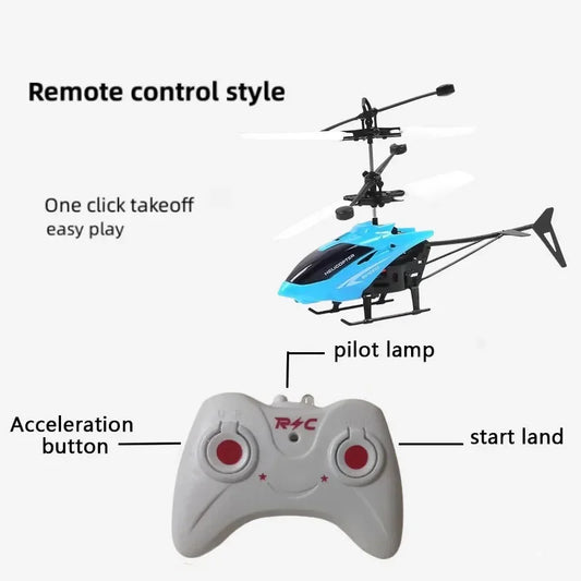 Rechargeable Mini RC Drone – 2-Channel Remote Control Fall-Resistant Helicopter Toy