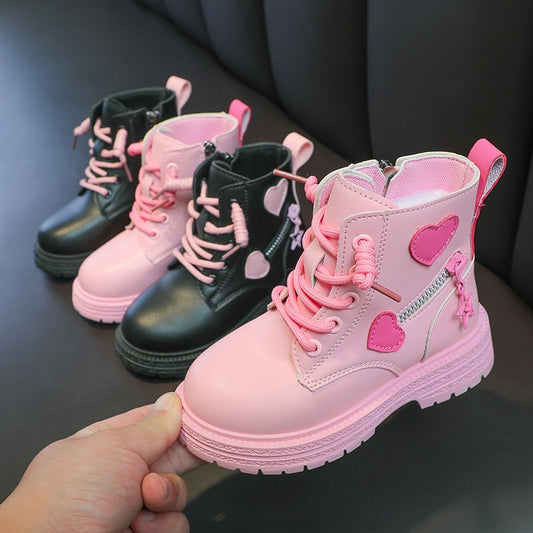 Bottines tendance rose tendre pour enfants