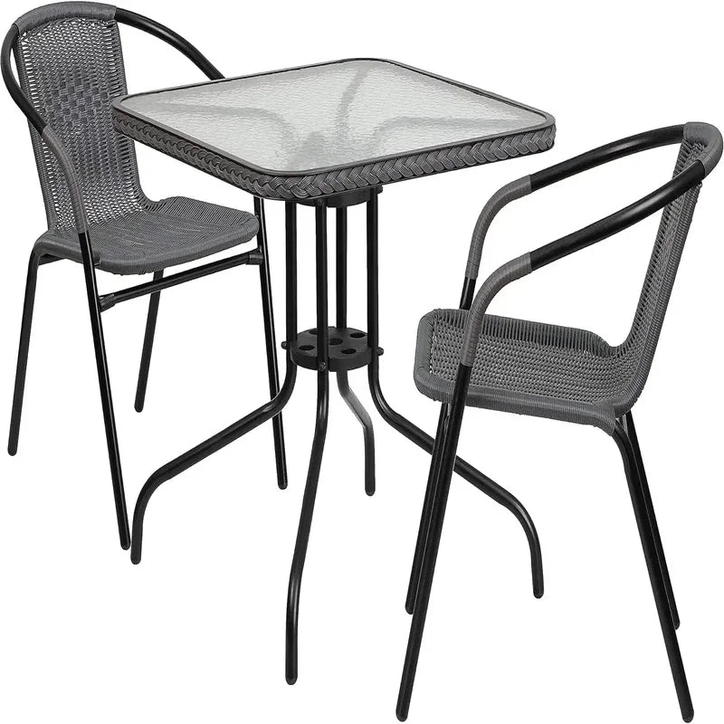 Paquet de 4 chaises de patio en rotin