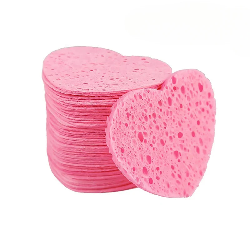 Éponge en pâte de bois naturelle en forme de cœur - Outil de soin du visage