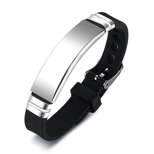 Charm-Armband aus Edelstahl und Leder