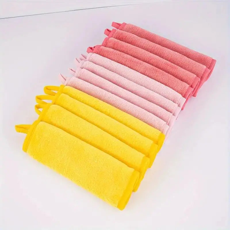 Paquet de 12 tampons démaquillants réutilisables - Serviettes pour le visage en microfibre