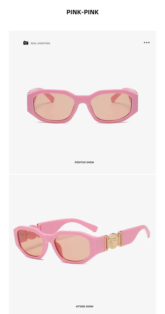 Lunettes de soleil rectangulaires rétro UV400 pour hommes et femmes