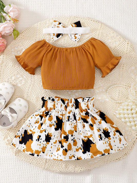 Tenue d'été pour bébé fille à imprimé floral