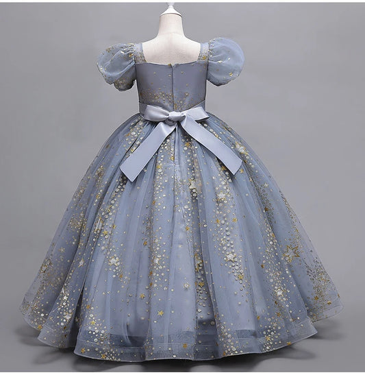 Girls' Luxury Green Gold Party Dresses