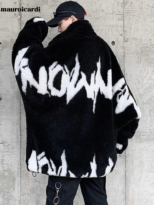 Luxuriöse Herren-Winterjacke aus Kunstfell