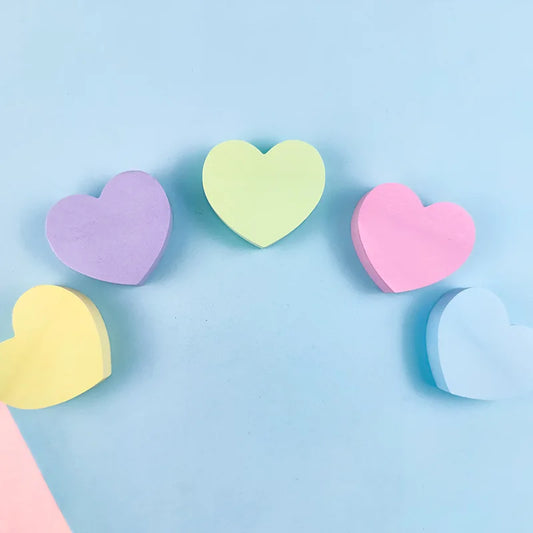 120 Sheets Heart-shaped Self-Sticky Note Pads for Office and School