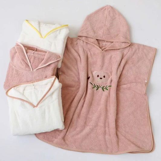 Children's Soft Coral Velvet Hooded Towels