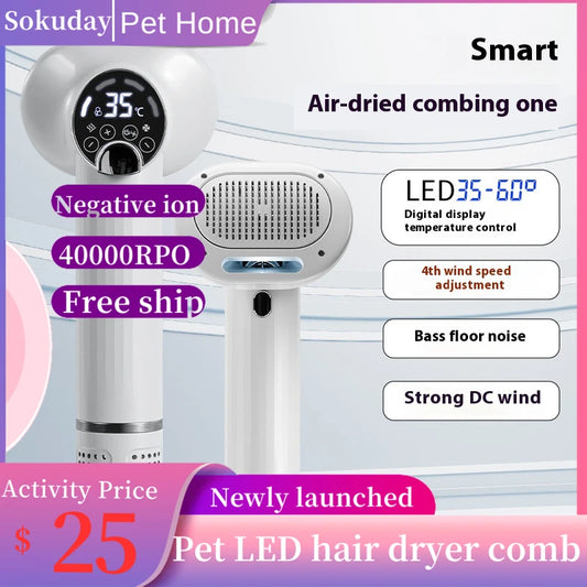 2-Gear Electric Pet Grooming Brush