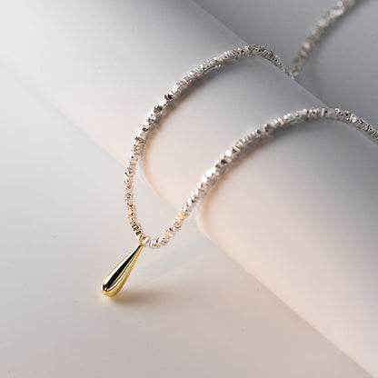 Gold Water Drop Pendant Necklace