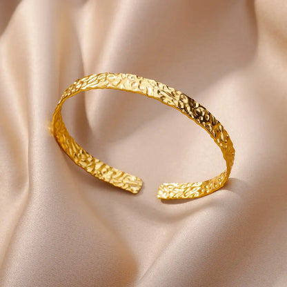 Gold-Plated Stainless Steel Cuff Bracelet for Women
