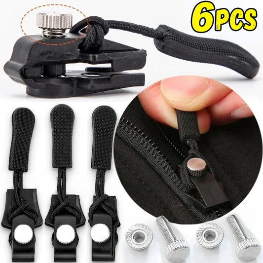 Kit de réparation de fermeture à glissière universel 2 à 6 pièces – Curseurs et dents de remplacement à fixation instantanée en 3 tailles