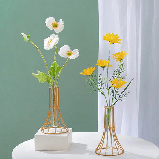 Modern Nordic Golden Glass Vase Home Decor
