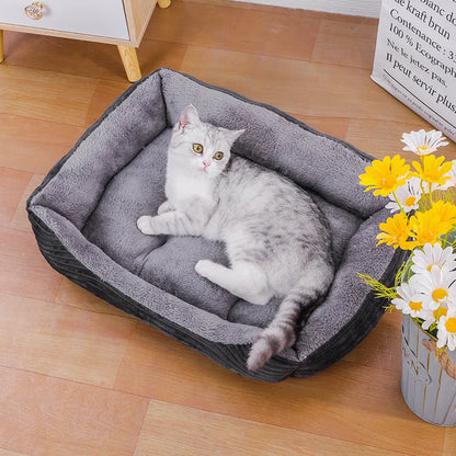 Plush Square Pet Bed Set