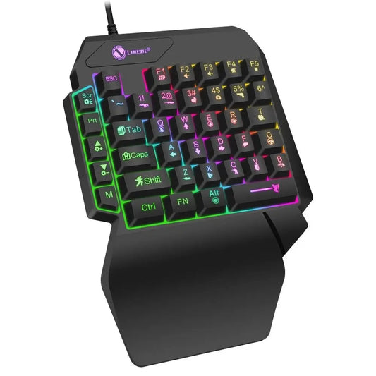 Ultra-Slim Wired Gaming Keyboard - 35-Key Single-Handed with Backlight
