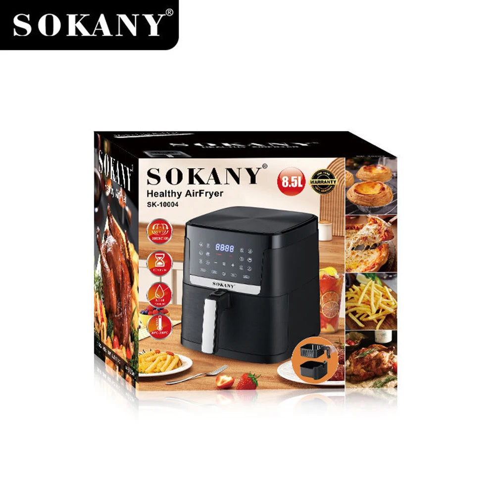 Friteuse à air à écran tactile avec revêtement antiadhésif et four électrique portable avec minuterie