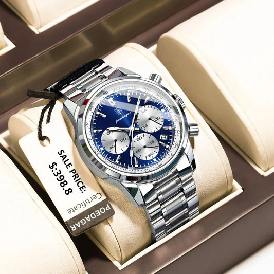 Montre chronographe de luxe étanche pour hommes