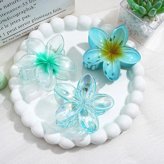 Ensemble de griffes de cheveux en forme de fleur de cristal