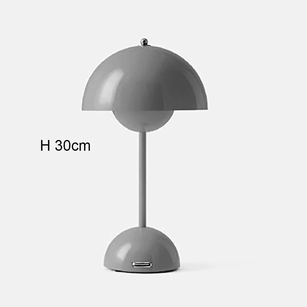 Rechargeable Mushroom Flower Bud LED Table Lamp - Modern Decor