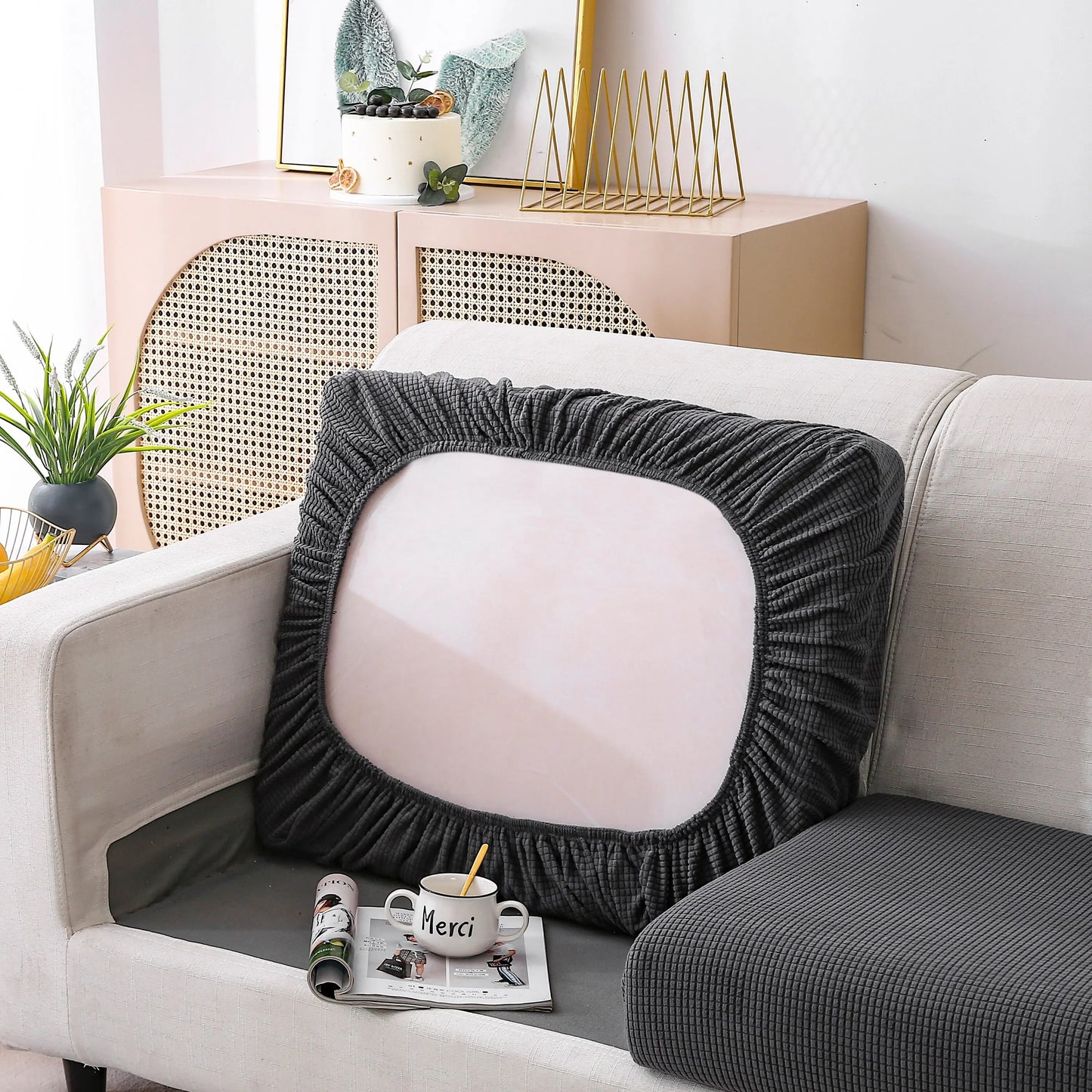 Jacquard Elastic Sofa Seat Cover Stylish Living Room Protection