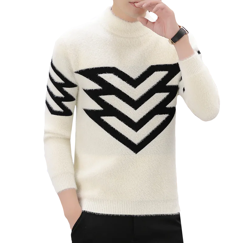 Men Fashion Heavy Knit Turtleneck Sweater