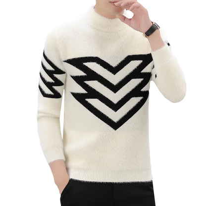 Men Fashion Heavy Knit Turtleneck Sweater