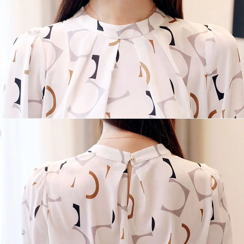 Summer Printed Chiffon Blouse