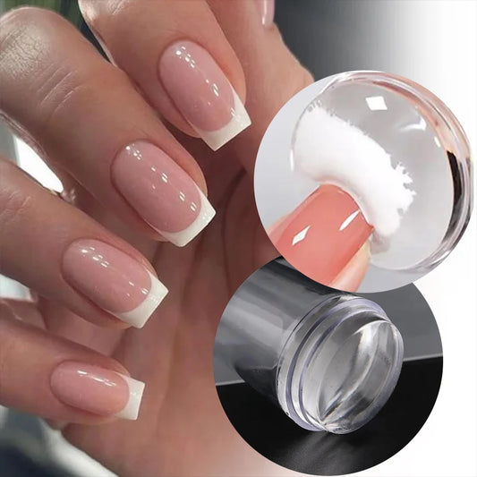 1PCS Transparent Silicone Nail Art Stamping Kit – Two-Sided Stamper Scraper Tool
