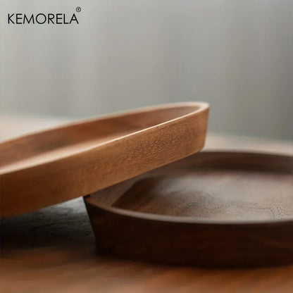 Japanese-Style Wooden Snack Plate for Tableware