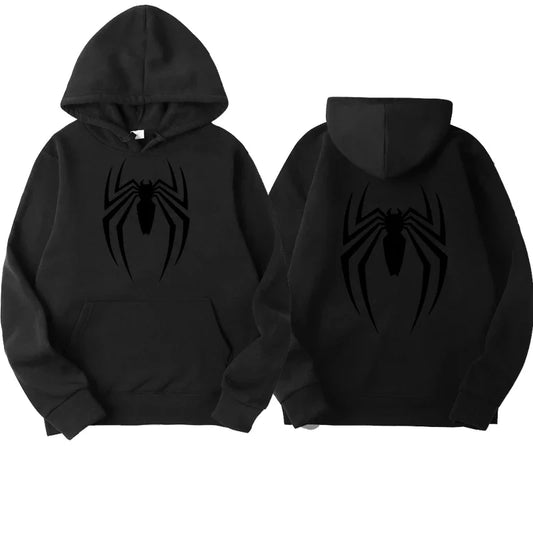 Men's Spider Print Fleece Hoodies